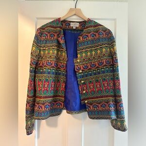 Adrianna Papell 100% Silk Vintage Jacket sz 16